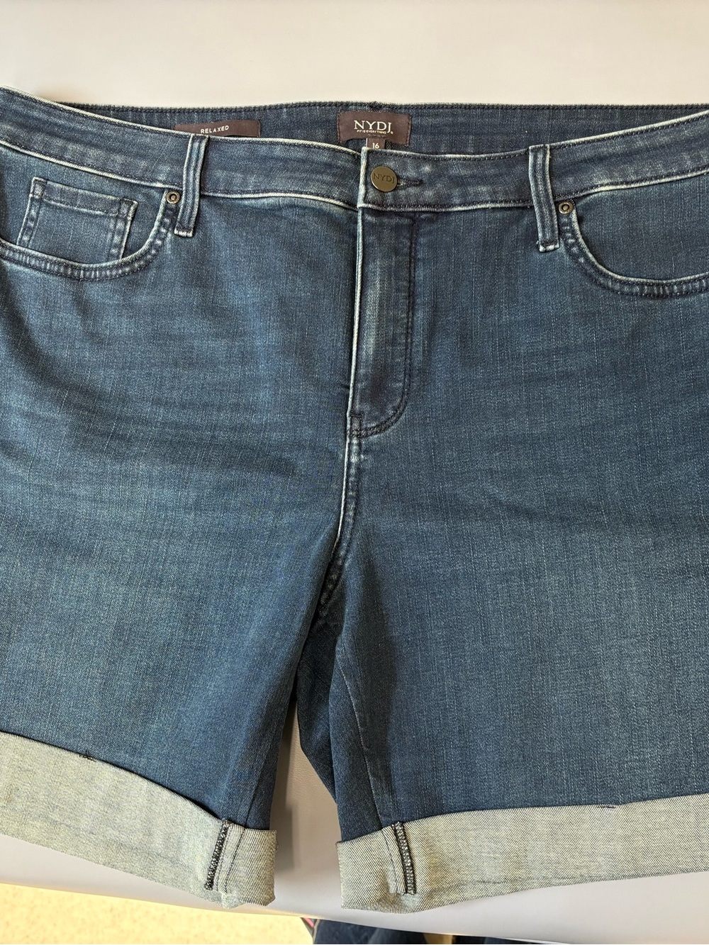 NYDJ Women's Jean Shorts- Dark Blue, Light Blue, 3 pair!! - Picture 2 of 11